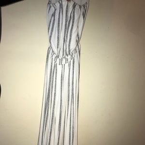 Black and white striped romper